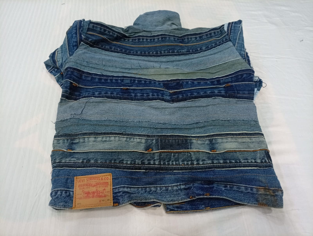 Upcycled Carhartt and Levi's Mix Style Denim Jackets in mixed sizes and colours. Grade A/B/C.