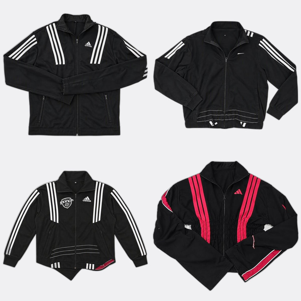 Upcycled Nike and Adidas Crop Tops Bundle in mixed sizes and colours. Grade A/B/C.