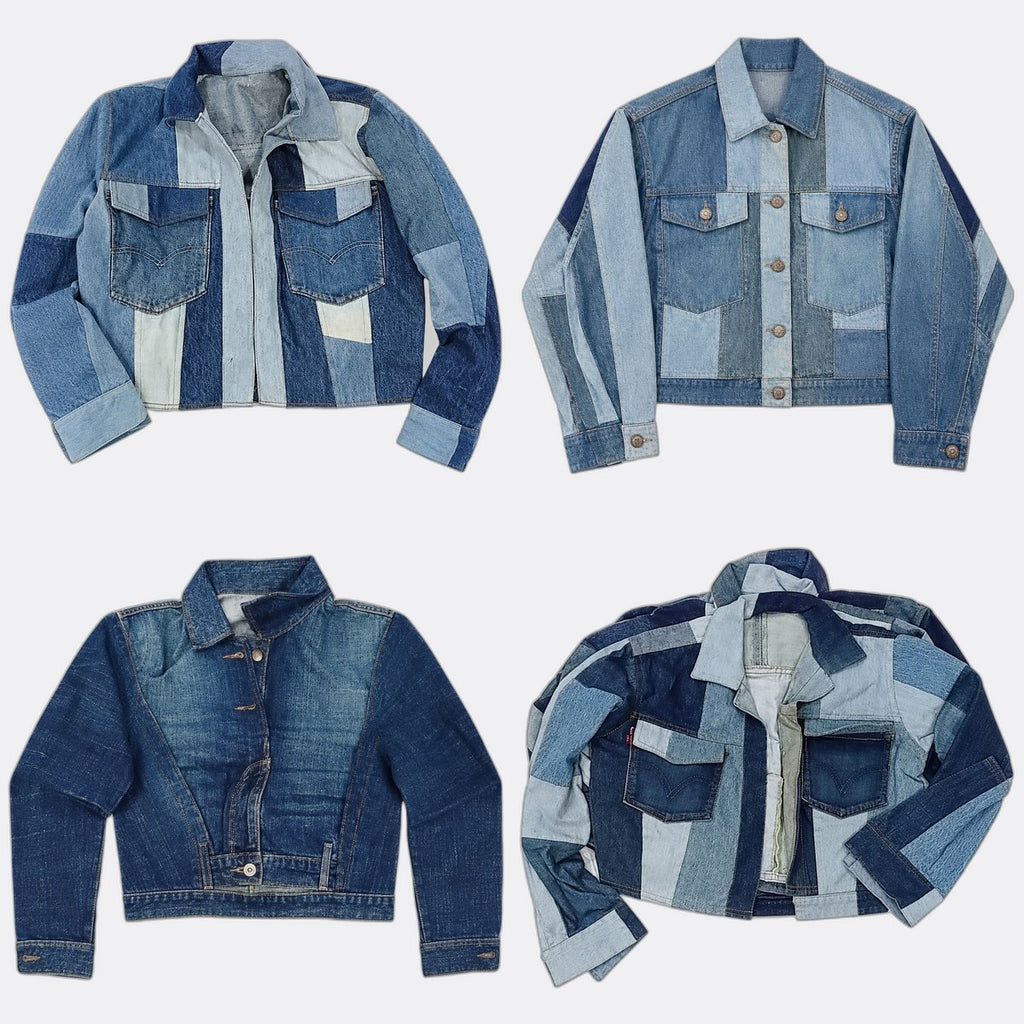 Upcycled Levi's Crop Jackets Bundle in mixed sizes and colours. Grade A/B/C.