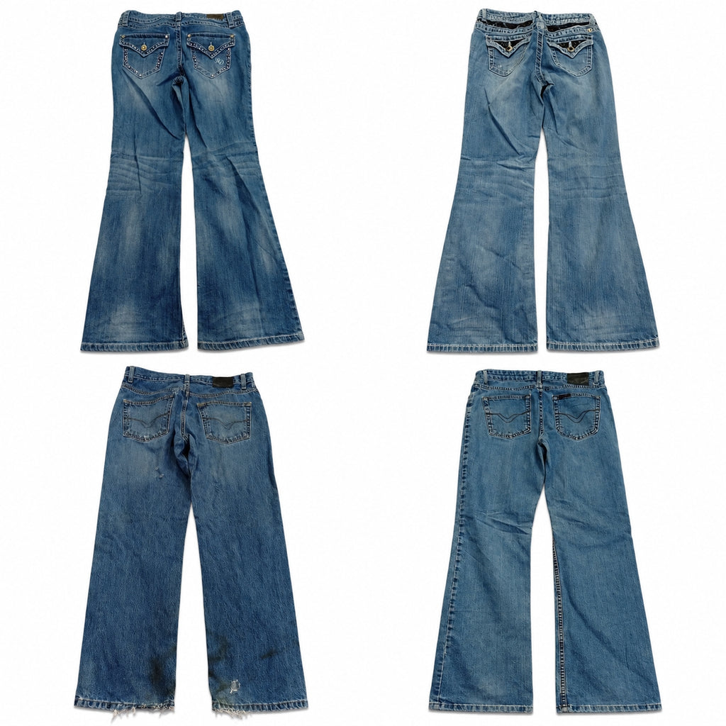 Vintage Harley Men and Women Jeans Bundle in mixed sizes and colours, Grade B/C.