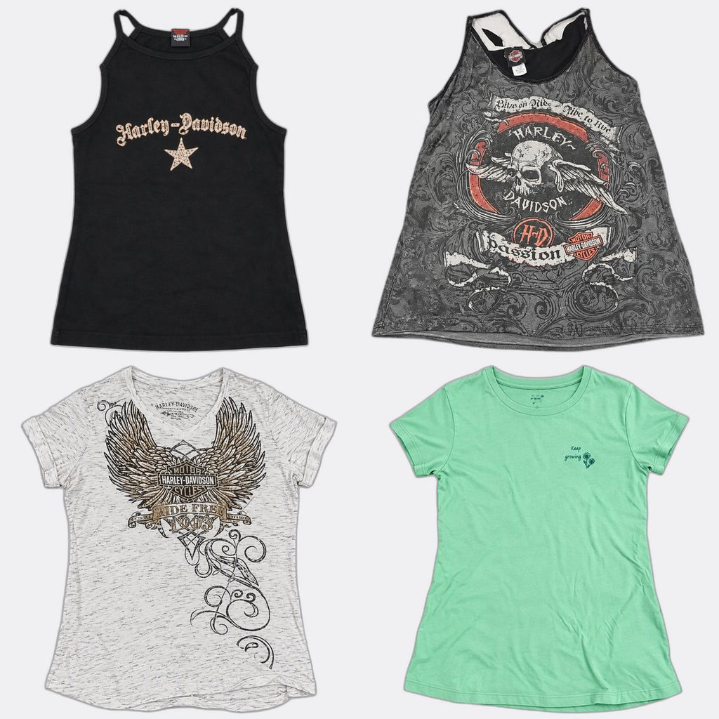 Vintage Harley Baby Tees Bundle in mixed sizes and colours, Grade A/B/C.