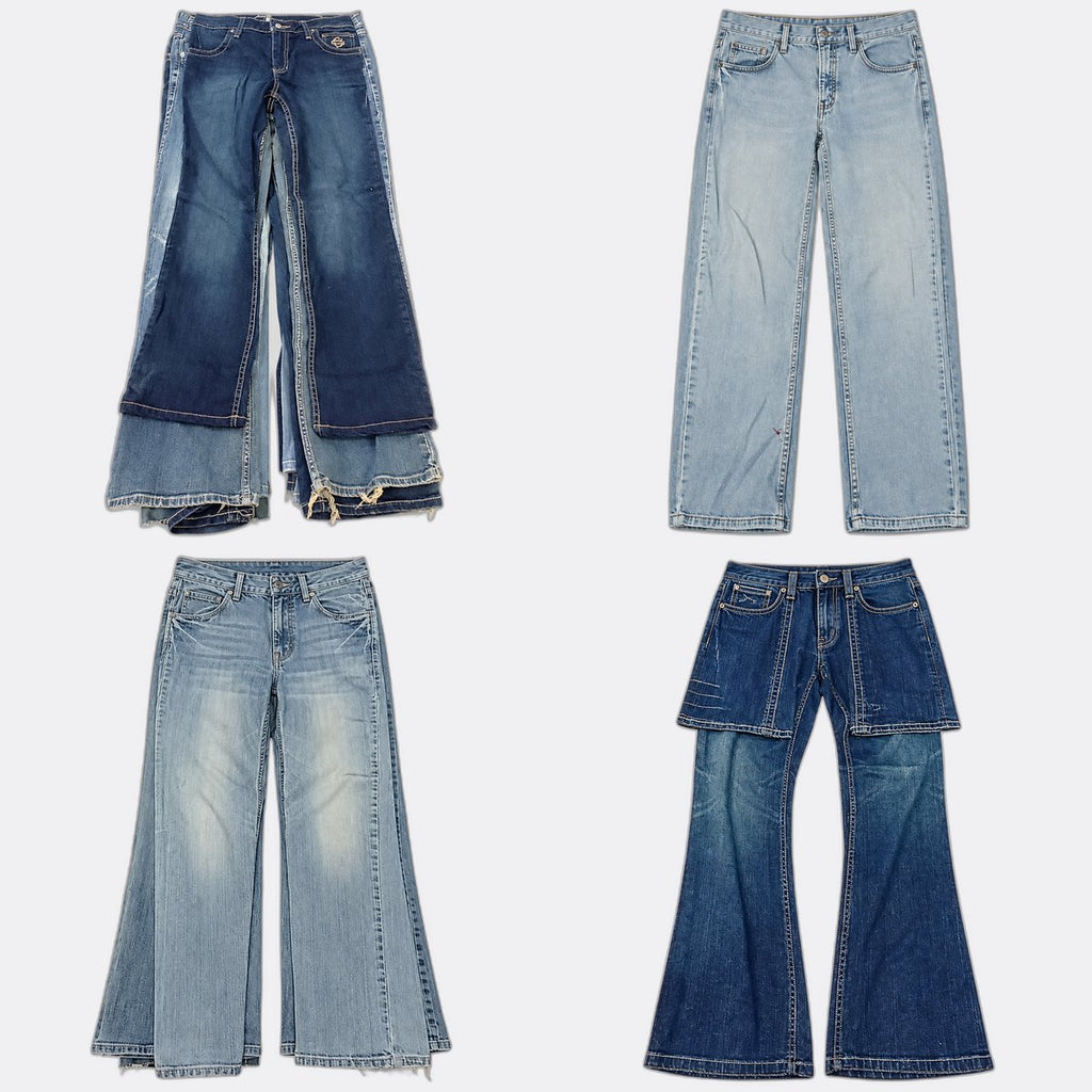 Vintage Harley Jeans Bundle in mixed sizes and colours, Grade B/C.