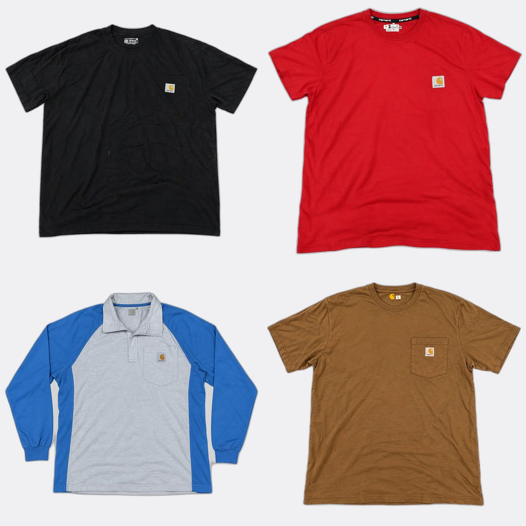Vintage Carhartt T-Shirts Bundle in mixed sizes and colours, Grade B/C.