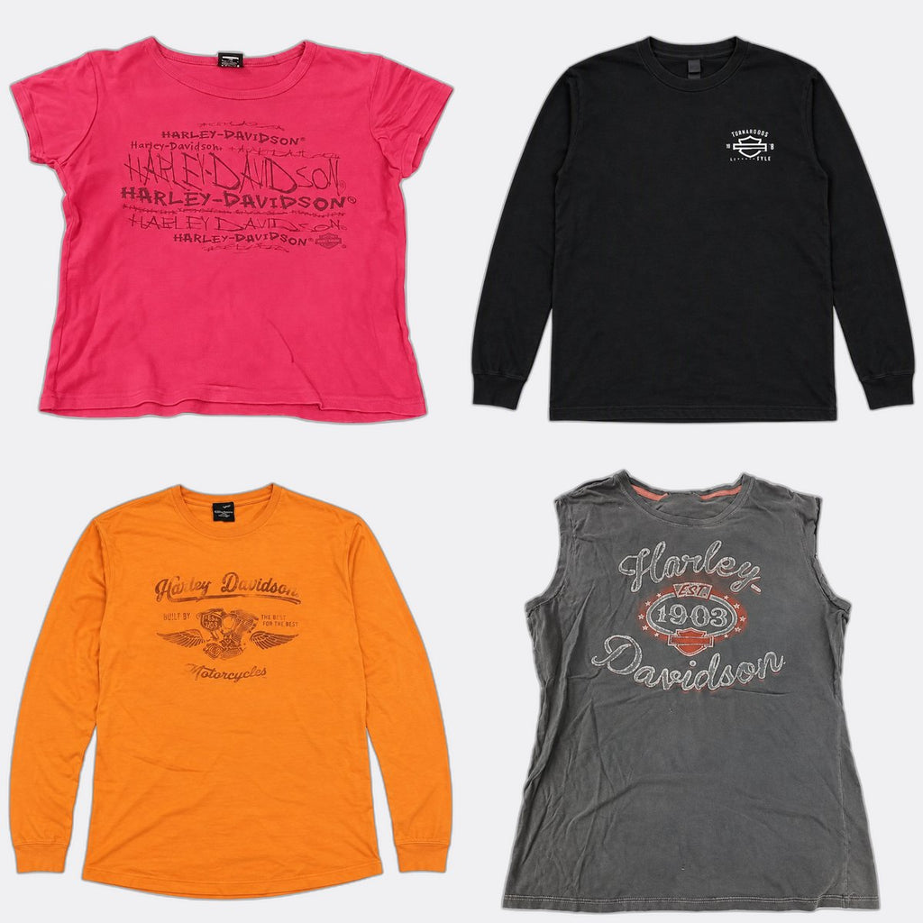 Vintage Harley Baby Tees Bundle in mixed sizes and colours, Grade A/B/C.