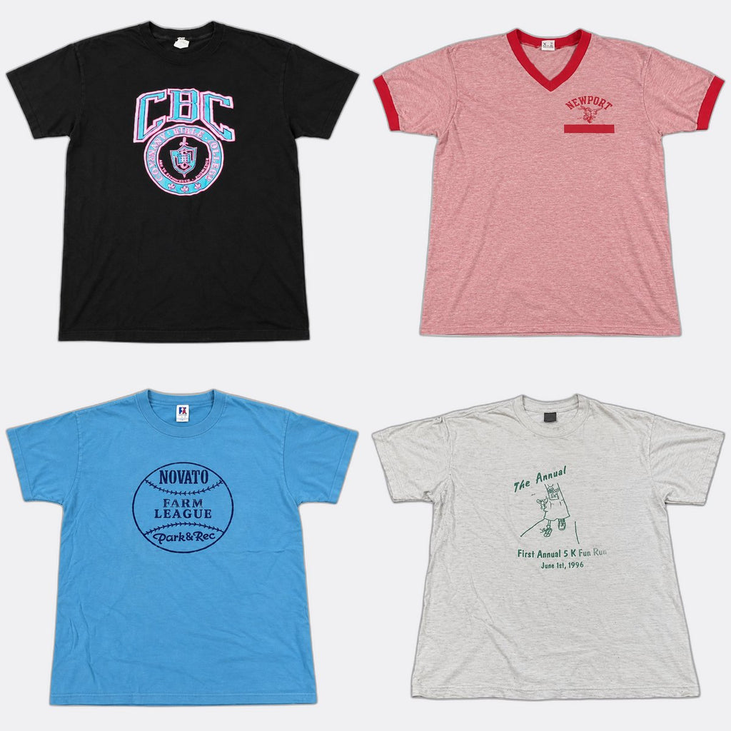 Vintage Single Stitch T-Shirts Bundle in mixed sizes and colours, Grade B/C.