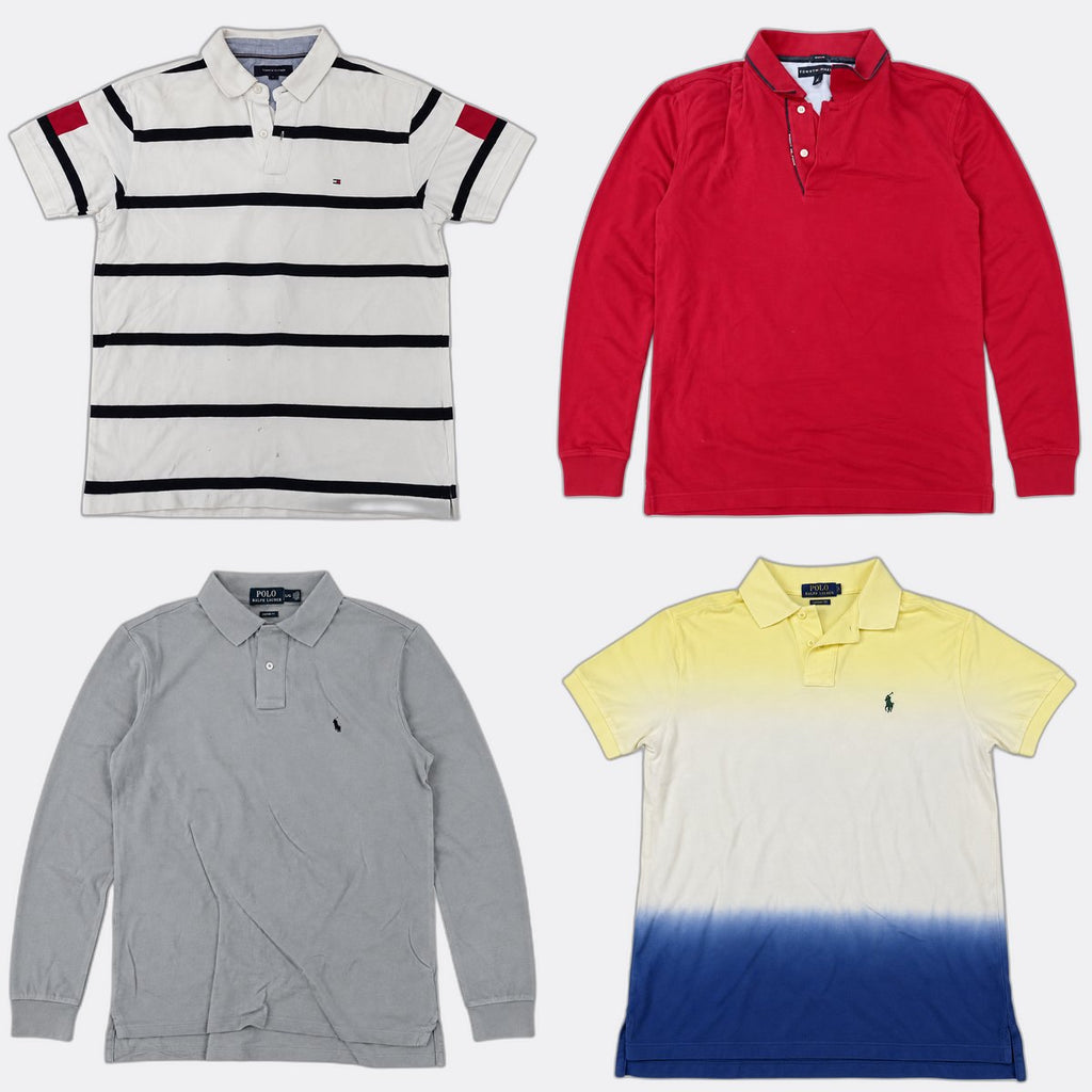 Vintage Polo and Tommy Hilfiger T-Shirts Bundle in mixed sizes and colours, Grade B/C.