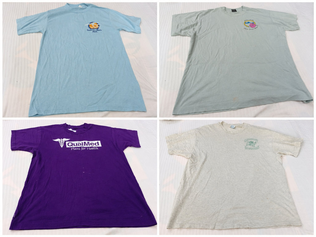 Vintage Single Stitch T-Shirts Bundle in mixed sizes and colours. Grade B/C.