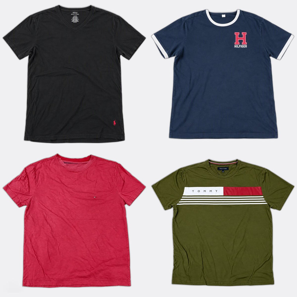 Vintage Polo and Tommy Hilfiger T-Shirts Bundle in mixed sizes and colours. Grade B/C.