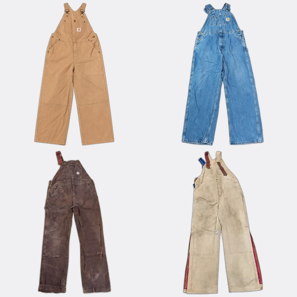 Vintage Carhartt Overalls Bundle in mixed sizes and colours. Grade C.
