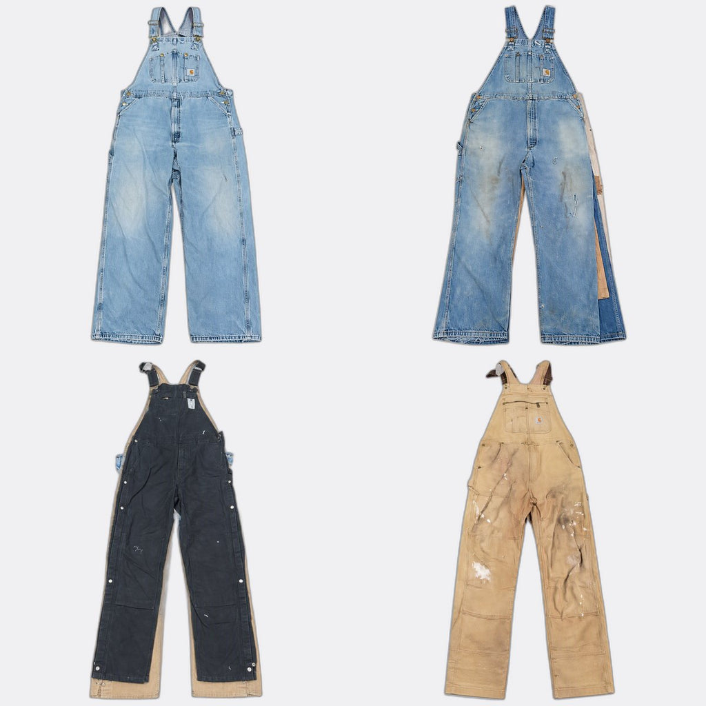Vintage Carhartt Overalls Bundle in mixed sizes and colours. Grade C.