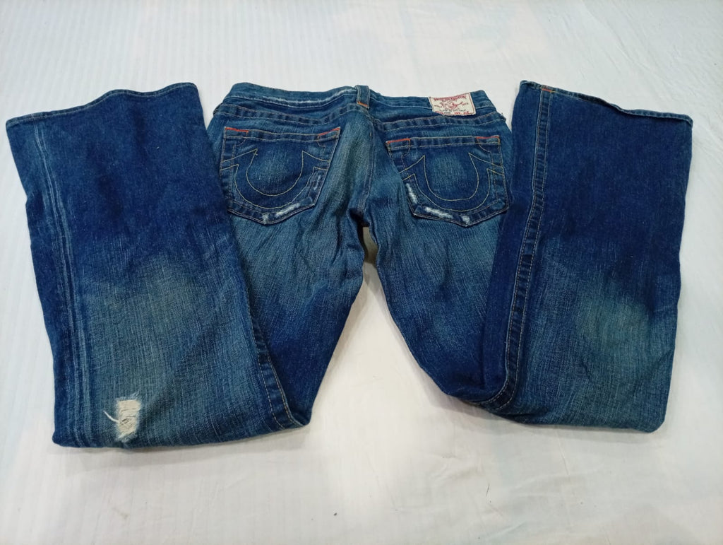 Vintage True Religion Flare and Straight Jeans Bundle in mixed sizes and colours. Grade B/C.