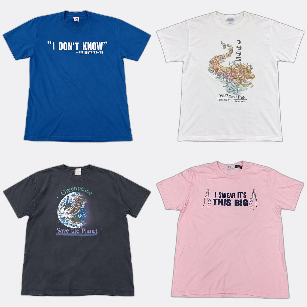 Vintage Single Stitch T-Shirts Bundle in mixed sizes and colours. Grade B/C.