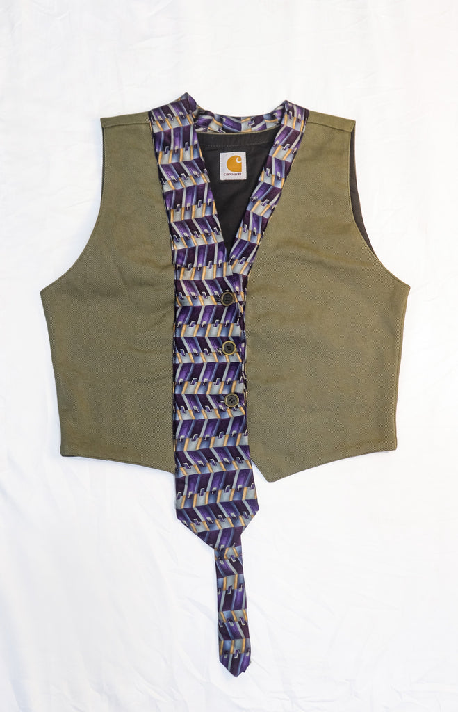 CR2291 UPCYCLED CARHARTT TIE-TRIM VEST