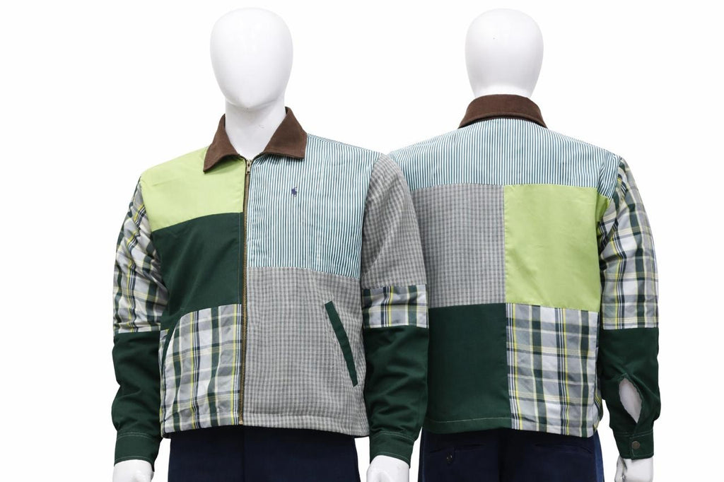 CR1403 Rework Patchwork Zipper Jacket