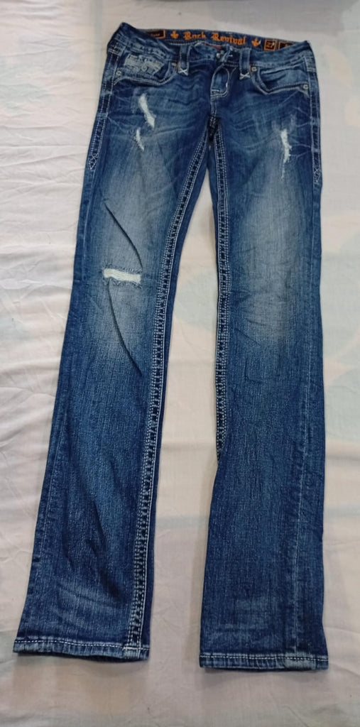 CR13188 Vintage Rock Revival Flare and Straight Jeans