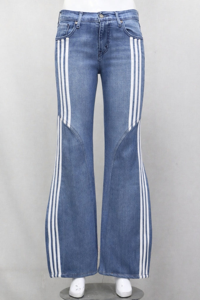 CR1419 Stripe Panel Flare Jeans – Sporty Rework Denim