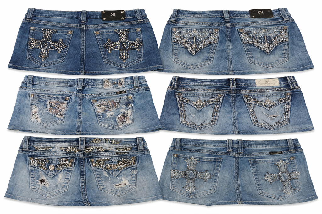 CR7097 Rework Miss Me Mini Denim Skirts