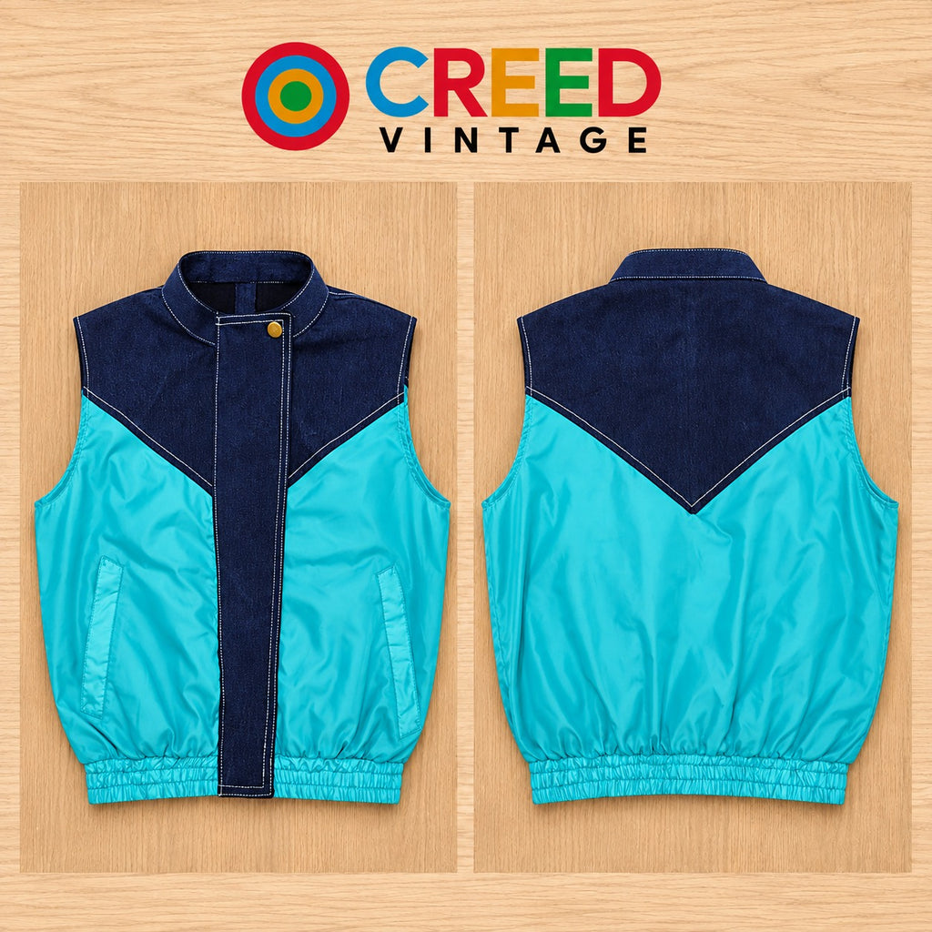 CR2295 UPCYCLED DENIM & WINDBREAKER PANEL VEST