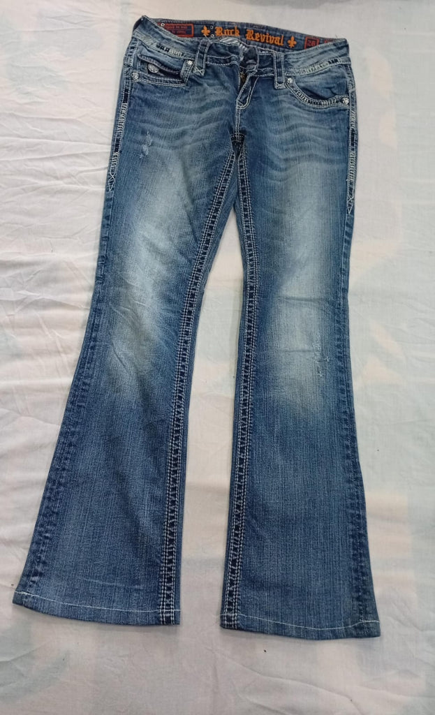 CR13188 Vintage Rock Revival Flare and Straight Jeans