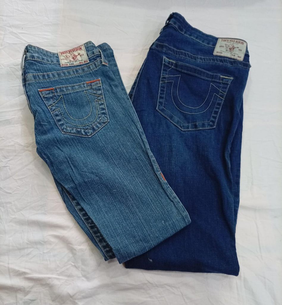 CR12669 Vintage True Religion Flare and Straight Jeans