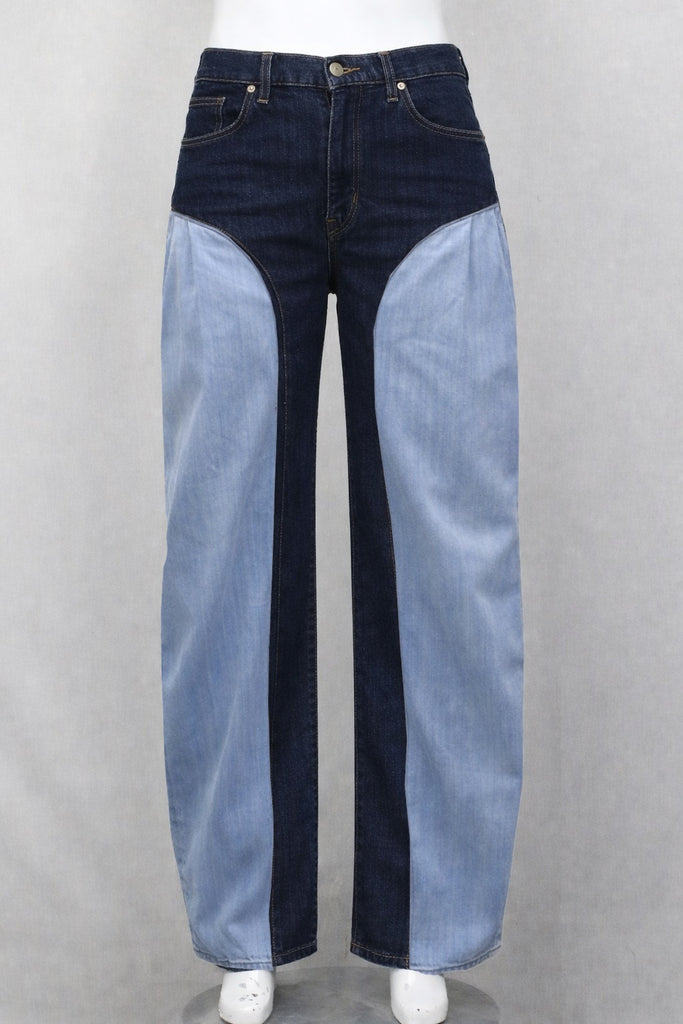 CR1416 Rework Panel Denim Jeans – Light Wash Curved Panel Straight Fit