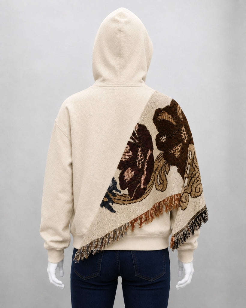 CR2213 UPCYCLED TAPESTRY PANEL HOODIE