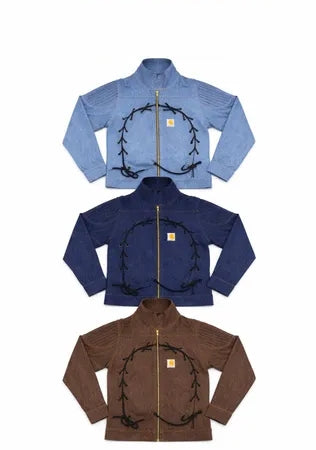 CR1082 Upcycled Carhartt Denim Lace-Up Jacket