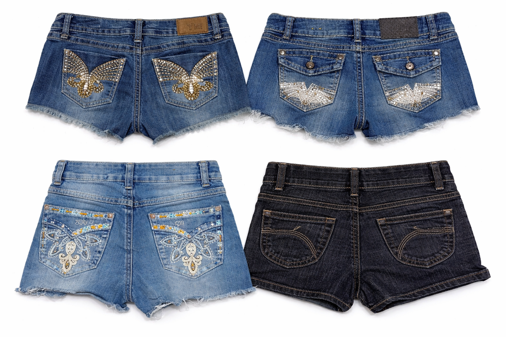 CR7108 Rework Y2K Mini Denim Shorts