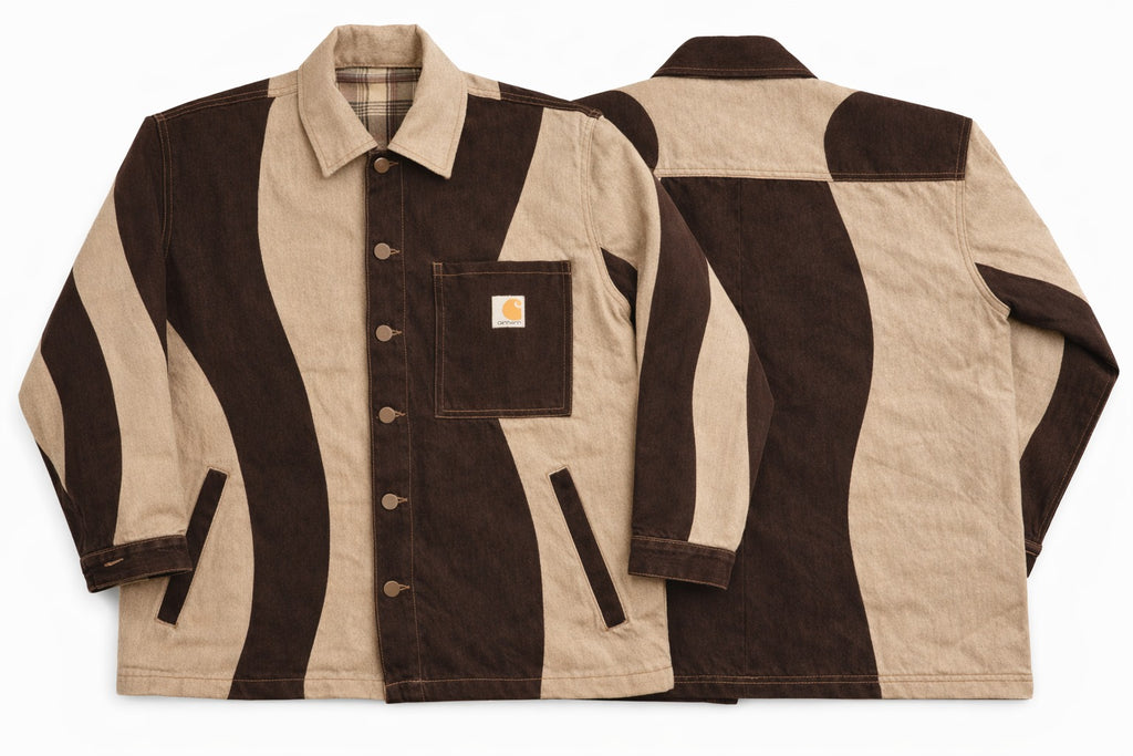 CR1392A Patchwork Denim Chore Jacket