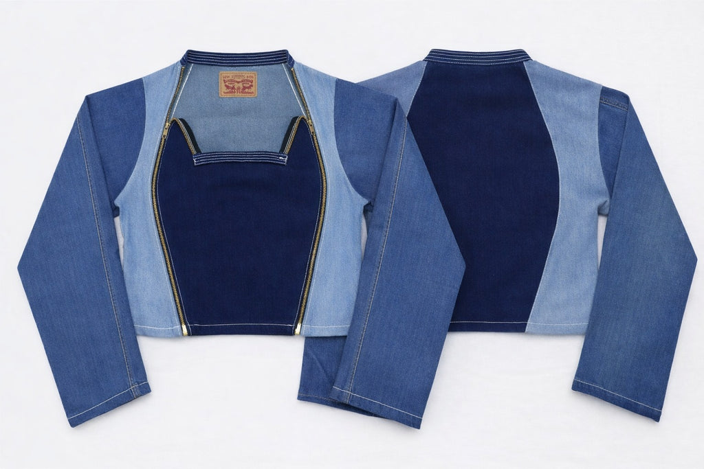 CR18 Upcycled Cropped Panel Jacket