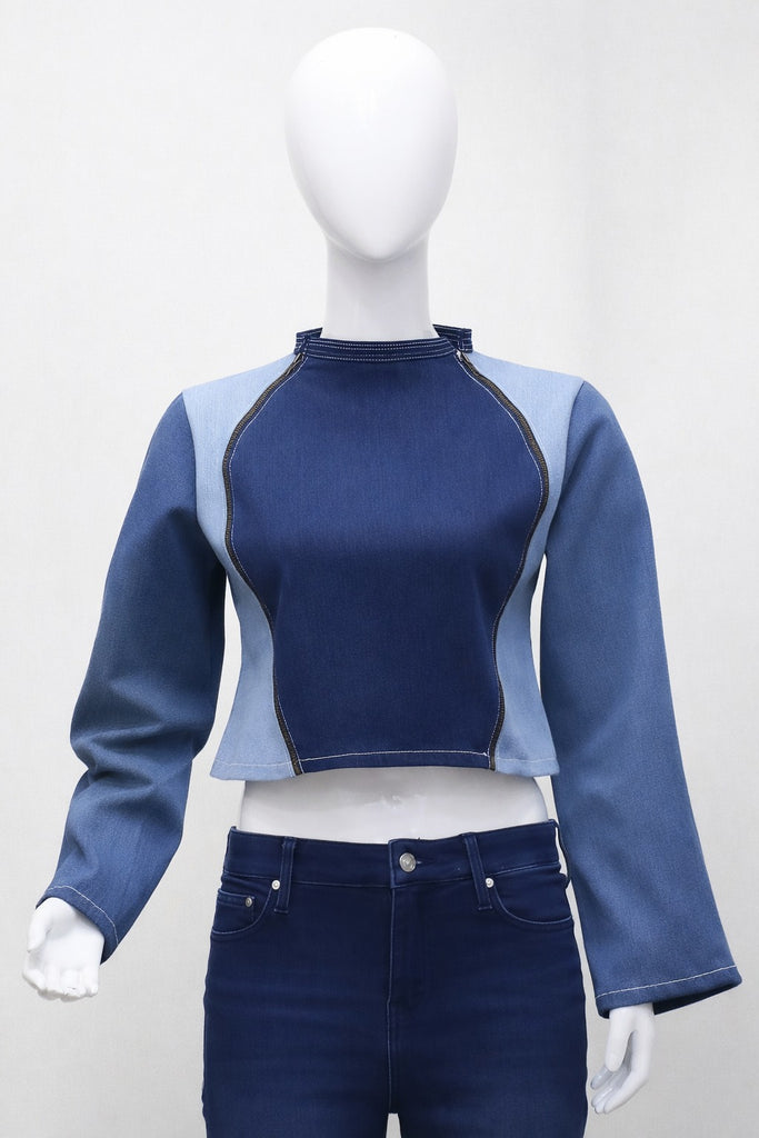 Upcycled Cropped Panel Jacket