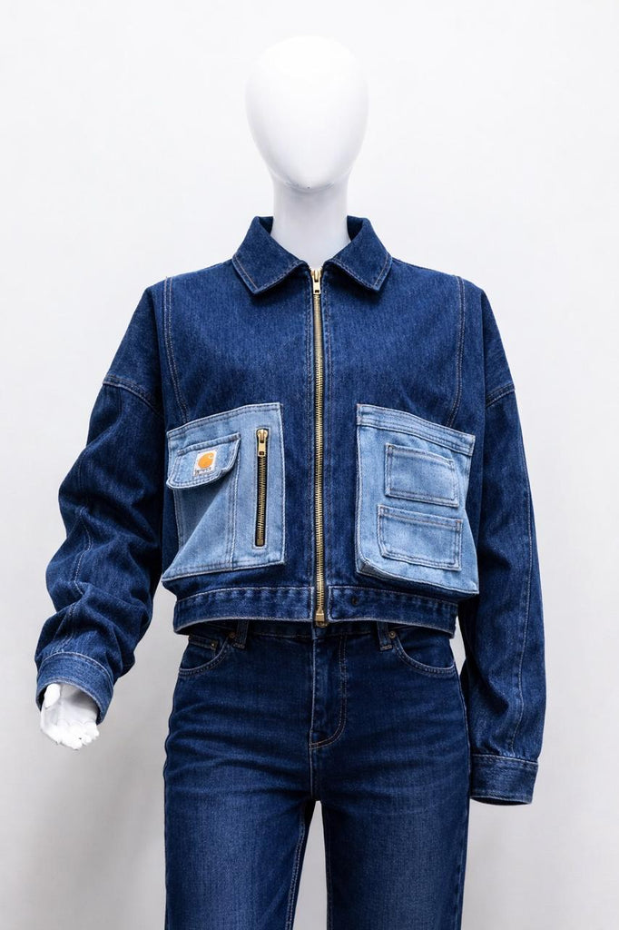CR0126 Reworked Carhartt Cropped Denim Jacket