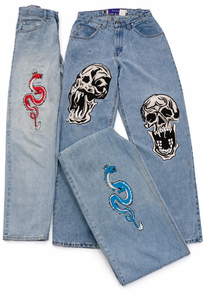 CR7136 Rework Embrioded Jeans