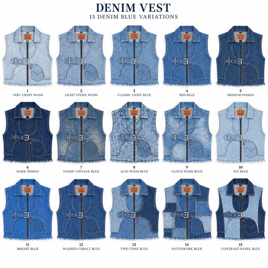 CR2248 UPCYCLED LEVI’S BUCKLE CUT-OUT DENIM VEST