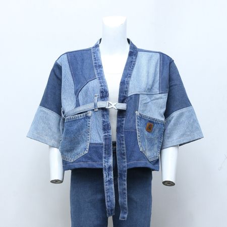 CR2166 Upcycled Carhartt Denim Patch Jackets