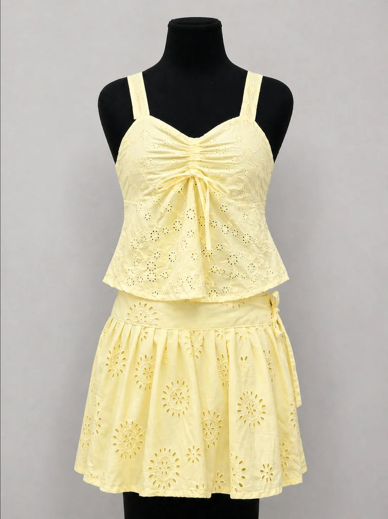 CR1552 Upcycled Eyelet Co-Ord Set