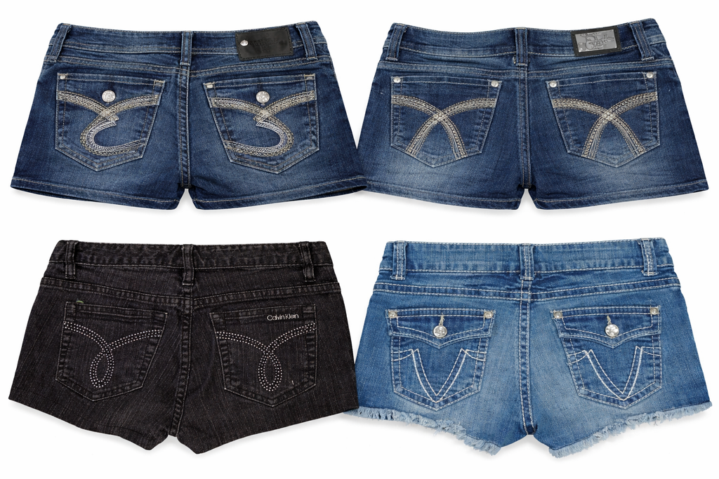 CR7098 Rework Y2K Denim Mini Shorts