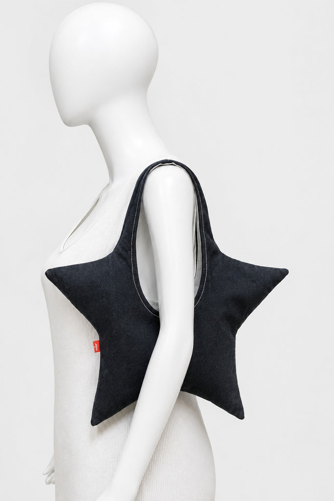 CR2219 UPCYCLED LEVI’S STAR-SHAPE DENIM TOTE BAG