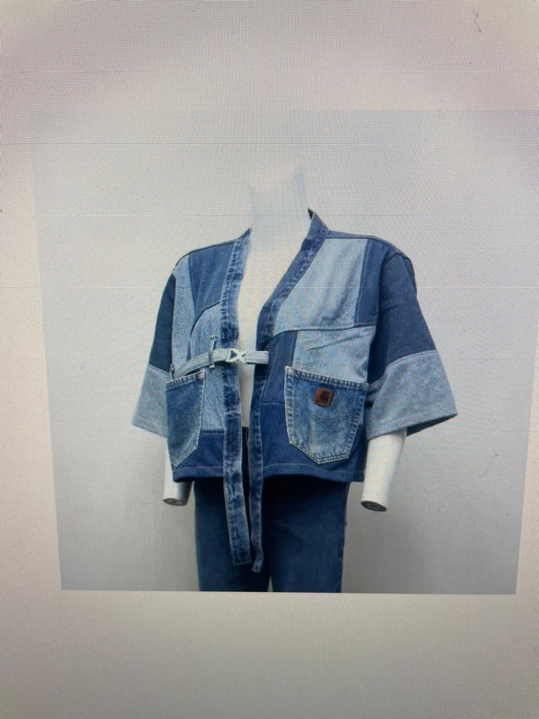 custom handpick upcycled carhartt denim patch jackets