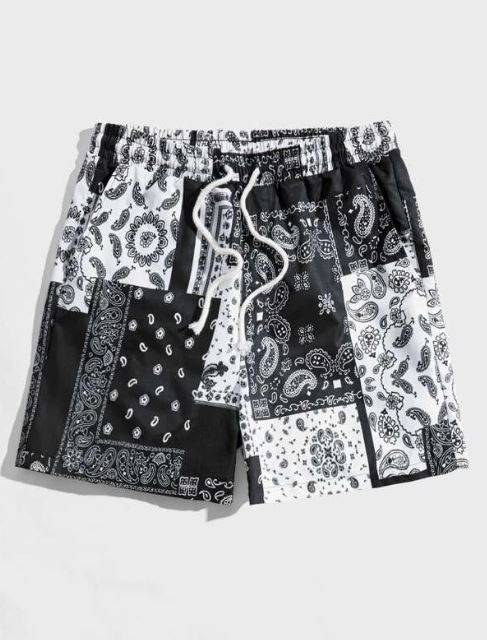 CR716 Reworked Unisex Bandana Printed Shorts