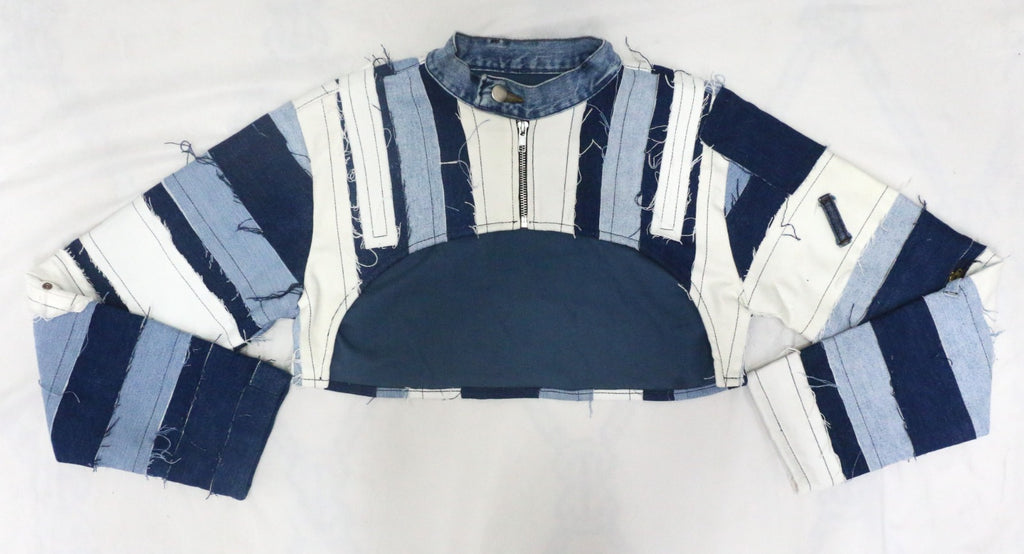 CR1878 UPCYCLED PATCHWORK BOLERO JACKET