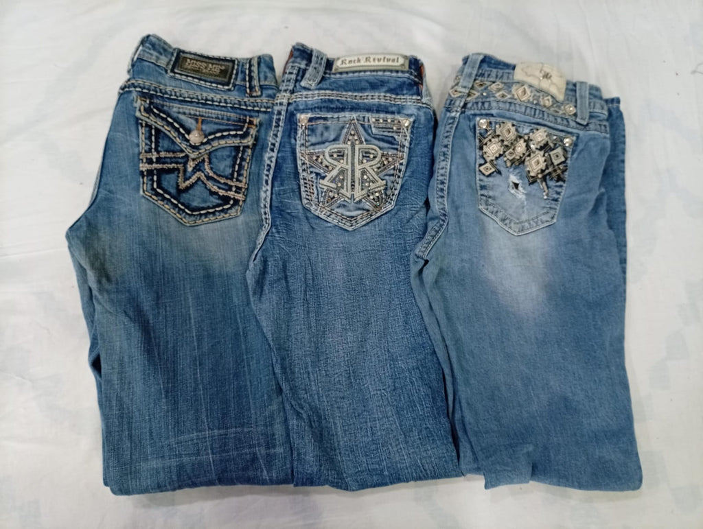 CR10213 Vintage Miss Me & Rock Revival Flare and Straight Jeans