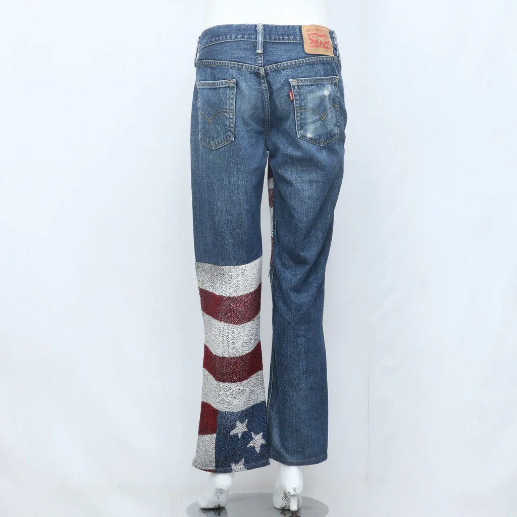 CR761 Upcycled Tapestry Patch Denim Jeans