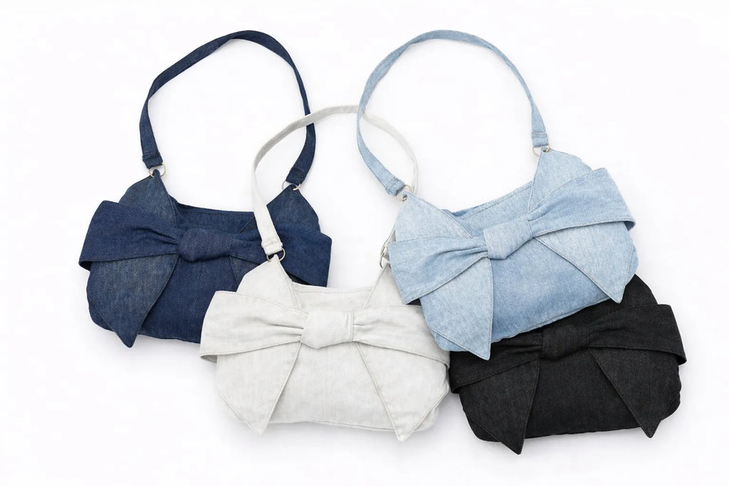 CR1131 Rework Denim Bow Handbag – Mini Shoulder Bag