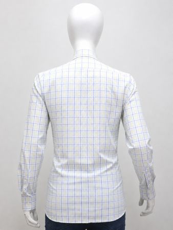 CR2054 UPCYCLED LACE-UP WAIST PLAID SHIRT