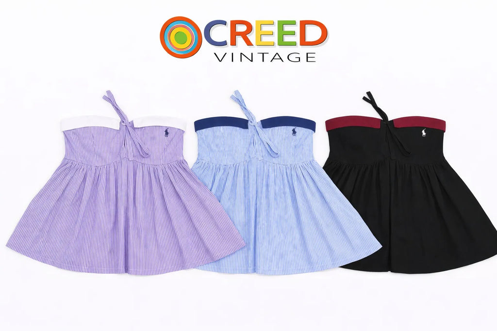 CR1410 Rework Stripe Babydoll Tube Tops – Mixed Colors (Y2K Summer Style)