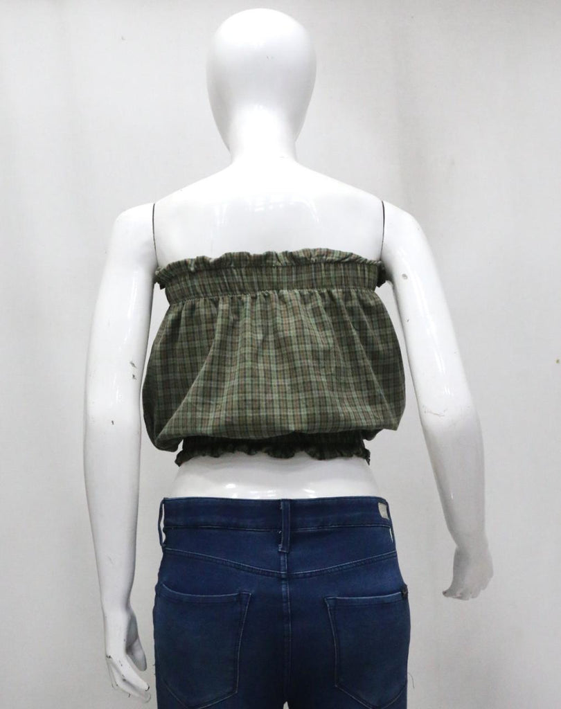 CR1862 UPCYCLED SMOCKED TUBE TOP