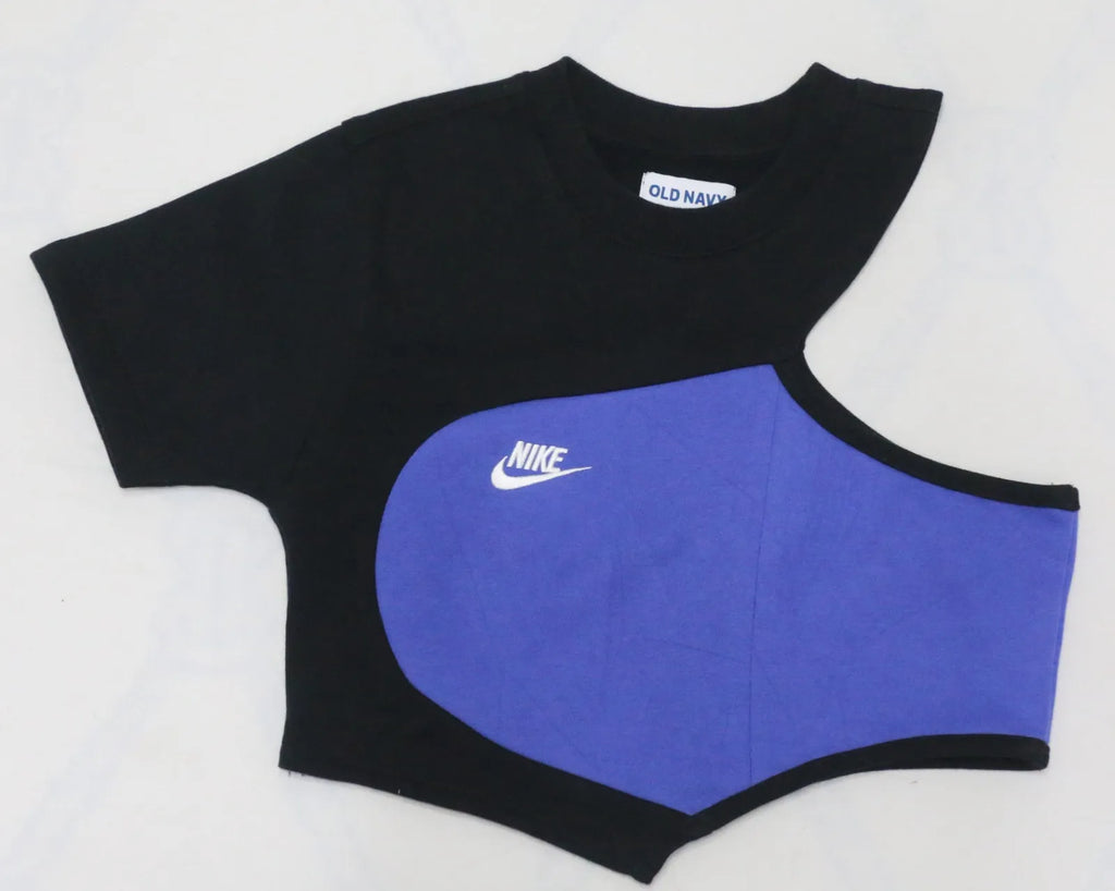 CR1574 Upcycled One-Shoulder Crop Top