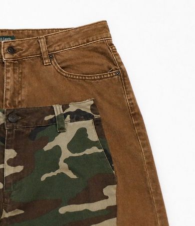 CR2085 Upcycled Camo Panel Shorts