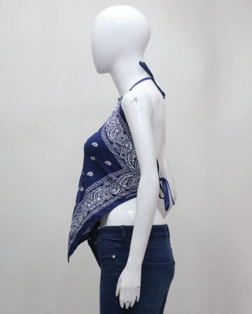 CR1949 Upcycled Bandana Halter Top